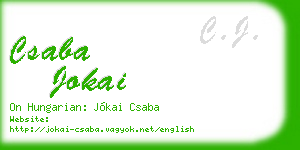 csaba jokai business card